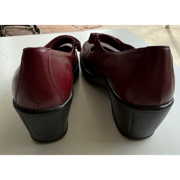 VTG Y2K Dansko Platform Mary Jane Women’s Sz 39 Oxblood Leather Twee Coquette - Picture 4 of 7